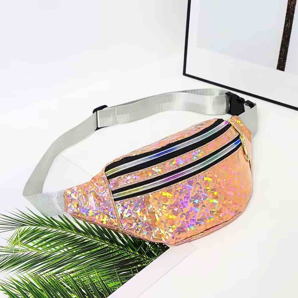 Sac Banane Femme Paillette orange de côté