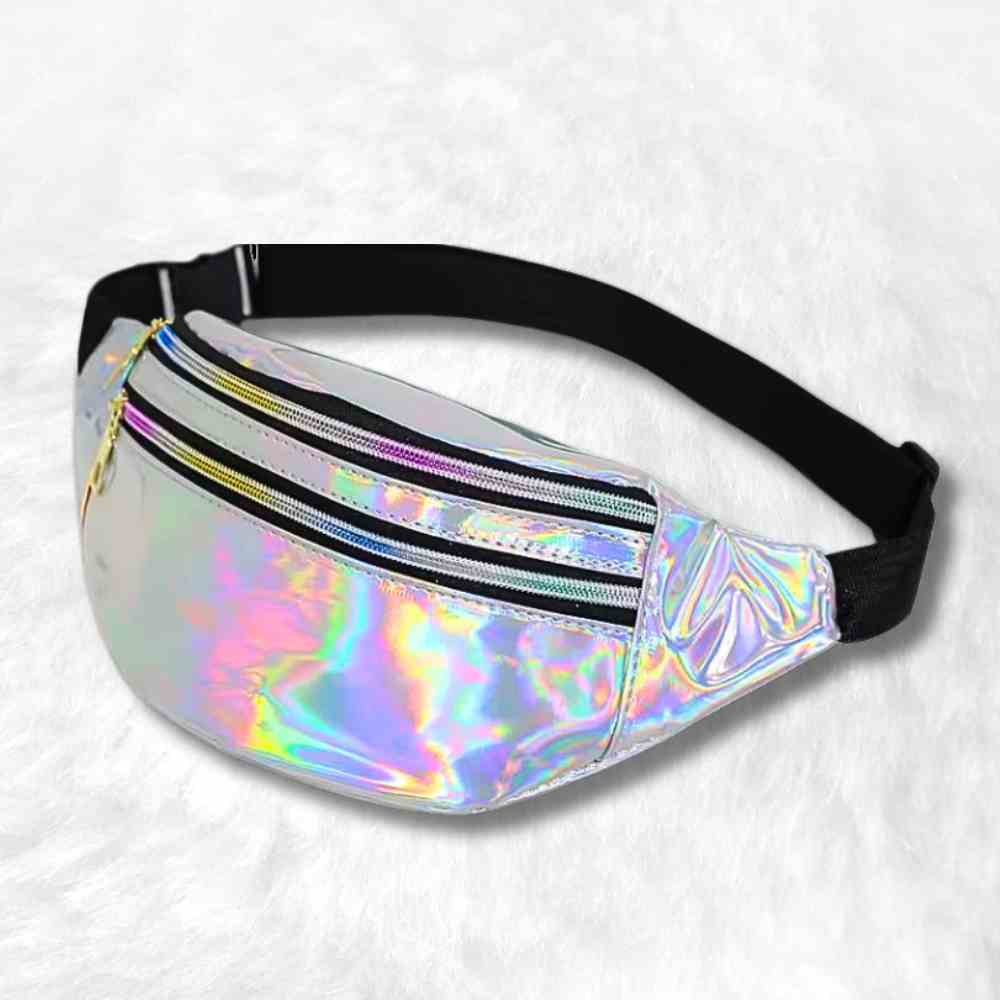 Sac Banane Brillant Holographique blanc