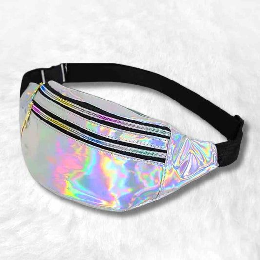 Sac Banane Brillant Holographique blanc