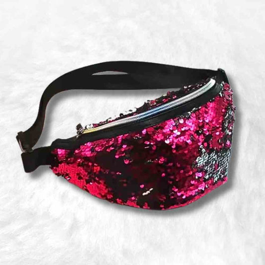 Sac Banane Paillette fuchsia