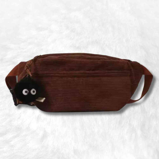 Sac Banane Velours Côtelé marron