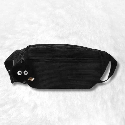 Sac Banane Velours Côtelé noir