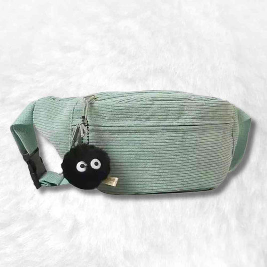 Sac Banane Velours Côtelé vert