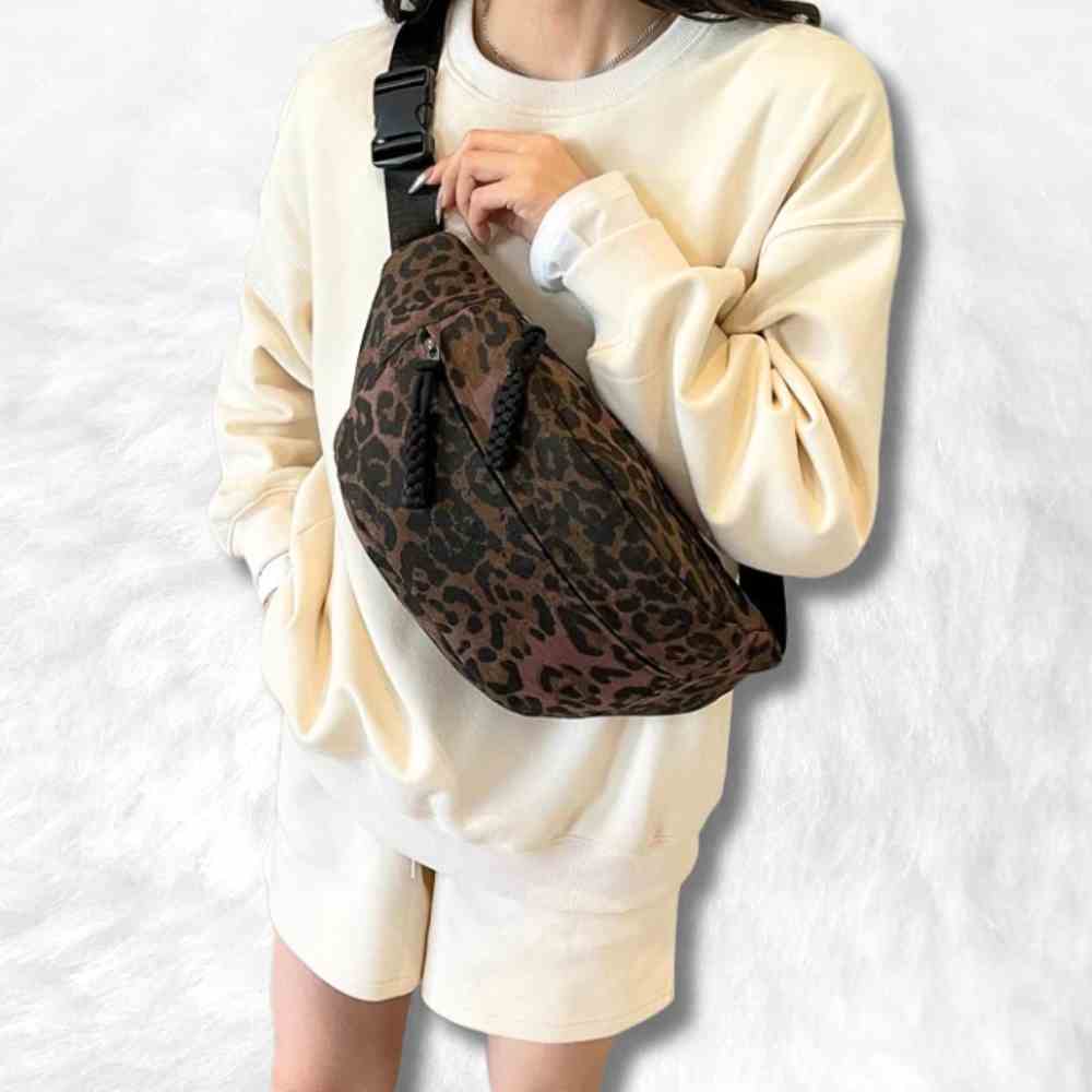 Sac Banane XL Léopard marron pour femme