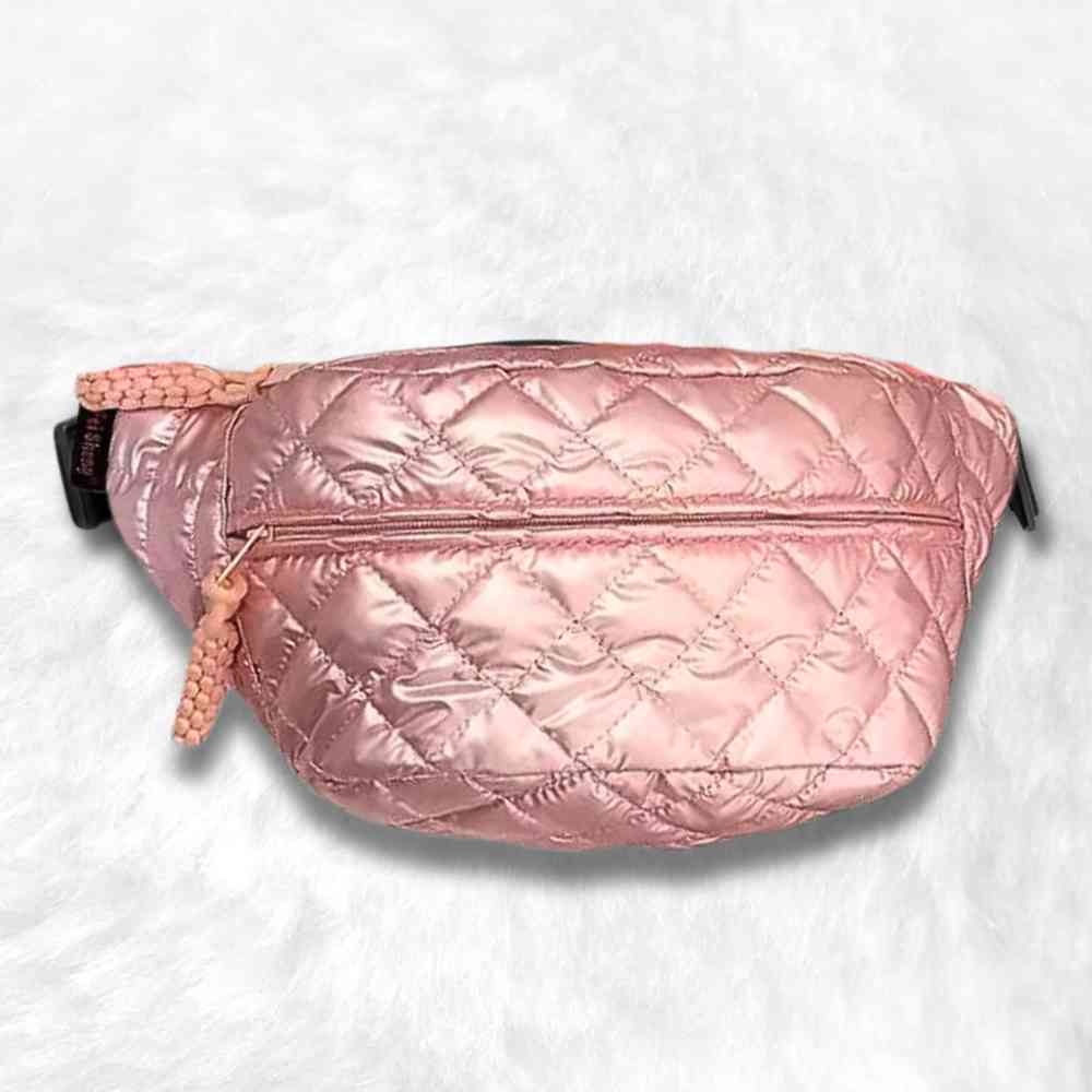 Sac Banane Brillant Matelassé rose
