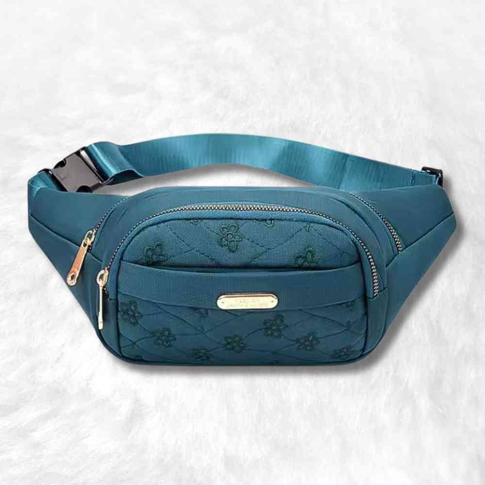 Sac Banane Femme Fleurs bleu
