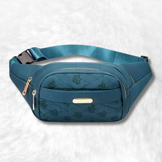 Sac Banane Femme Fleurs bleu