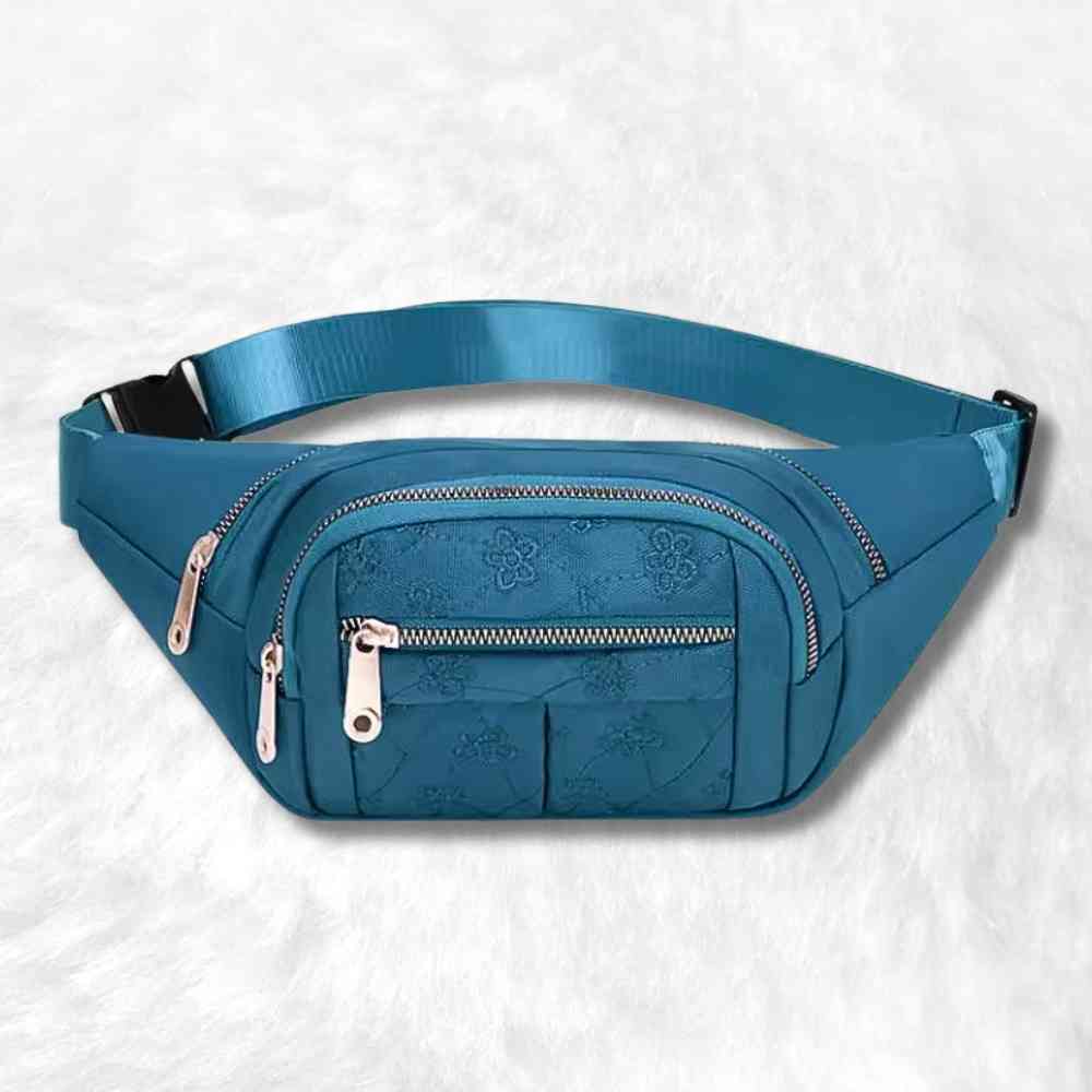 Sac Banane Femme Fleurs bleu 2