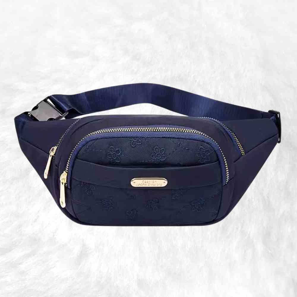 Sac Banane Femme Fleurs marine