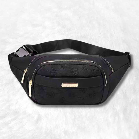 Sac Banane Femme Fleurs noir