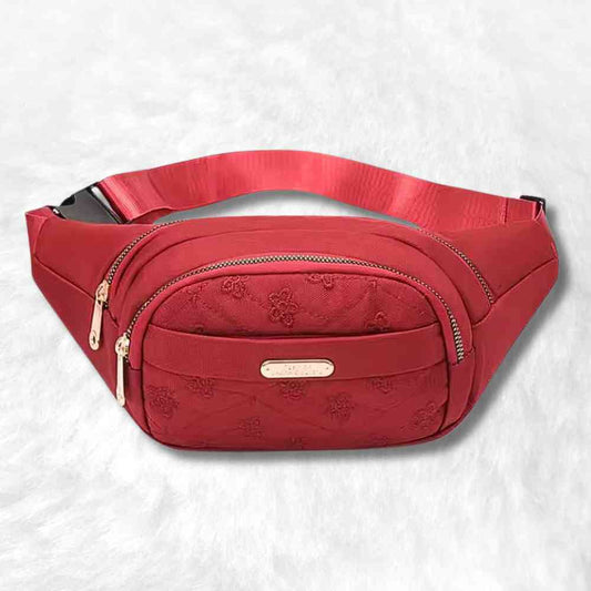 Sac Banane Femme Fleurs rouge