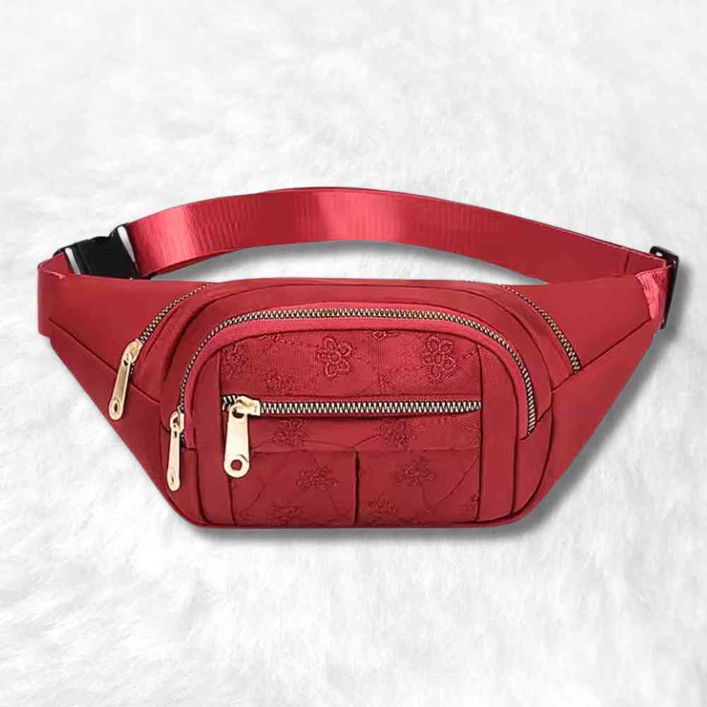 Sac Banane Femme Fleurs rouge 2