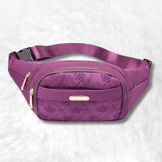Sac Banane Femme Fleurs violet