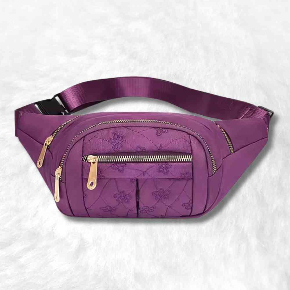 Sac Banane Femme Fleurs violet 2