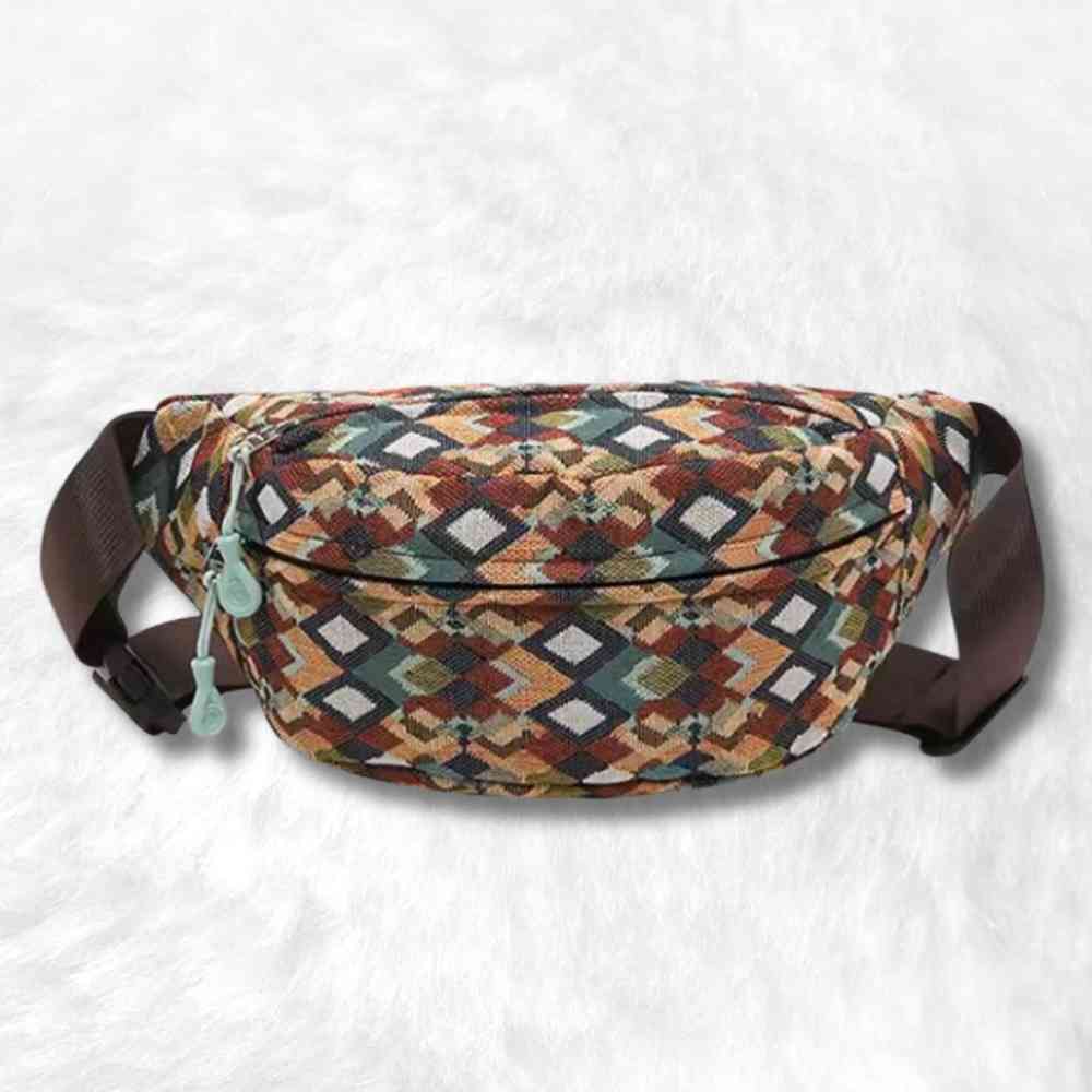 Sac Banane Femme Tissu marron