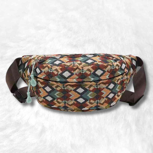 Sac Banane Femme Tissu marron