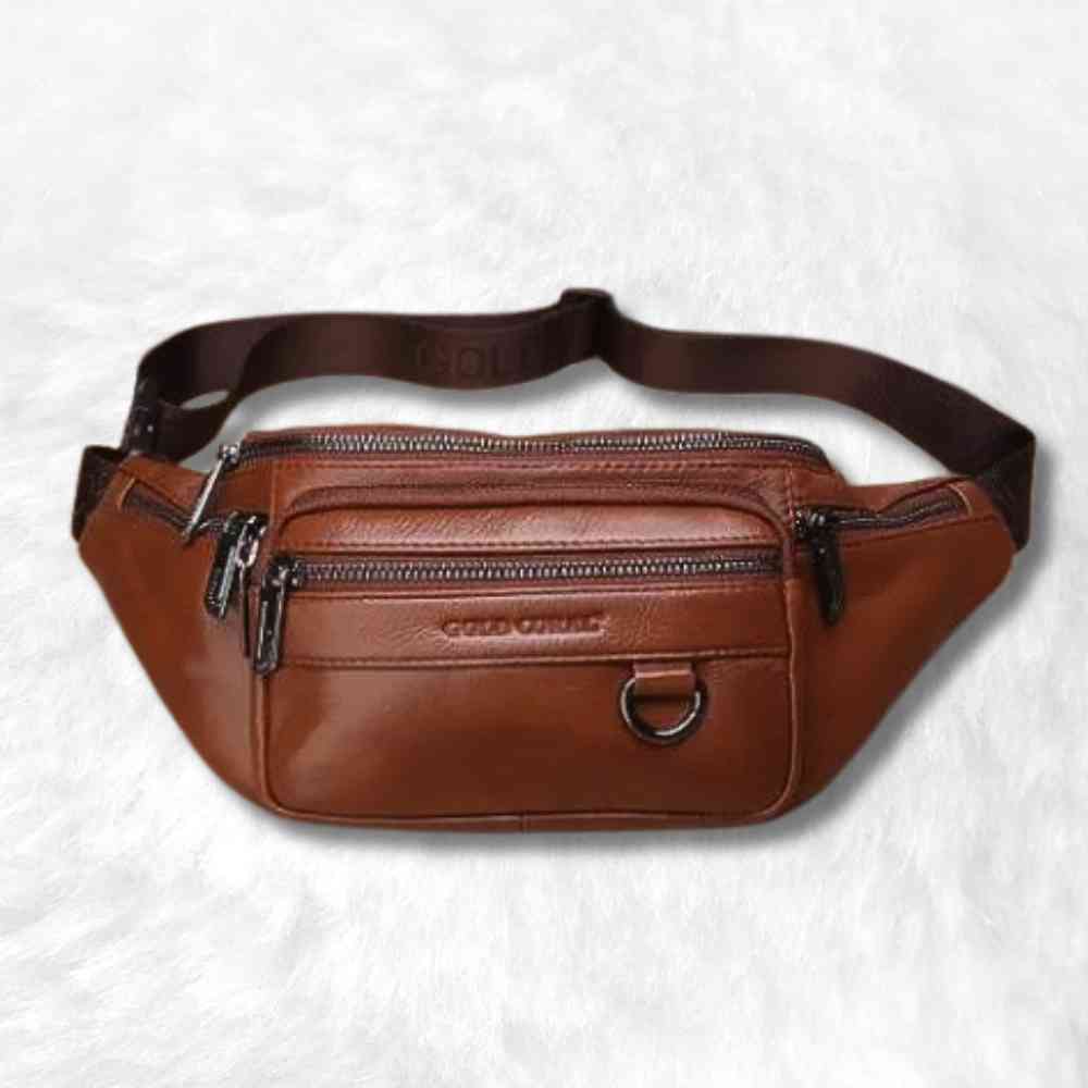 Sac Banane Homme Luxe marron de face