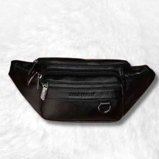 Sac Banane Homme Luxe noir de face