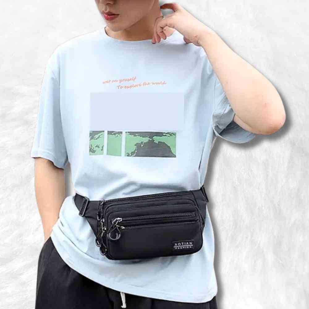 Sac Banane Rectangulaire noir homme