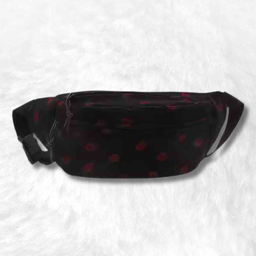 Sac Banane Velours Côtelé Fraise noir