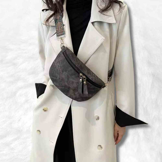 Sac Banane Daim noir pour femme