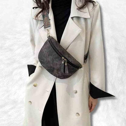 Sac Banane Daim​ noir pour femme