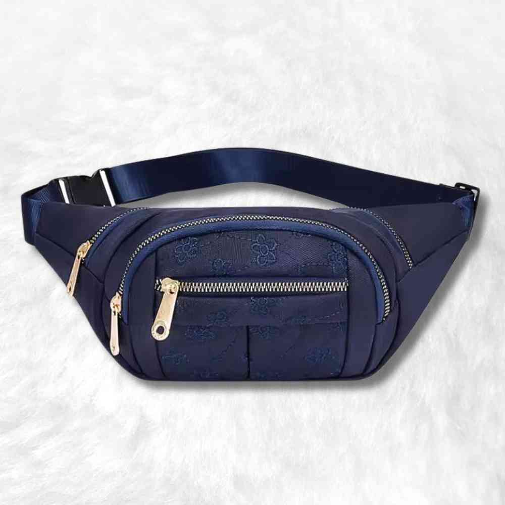Sac Banane Femme Fleurs marine 2