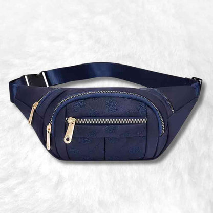 Sac Banane Femme Fleurs marine 2