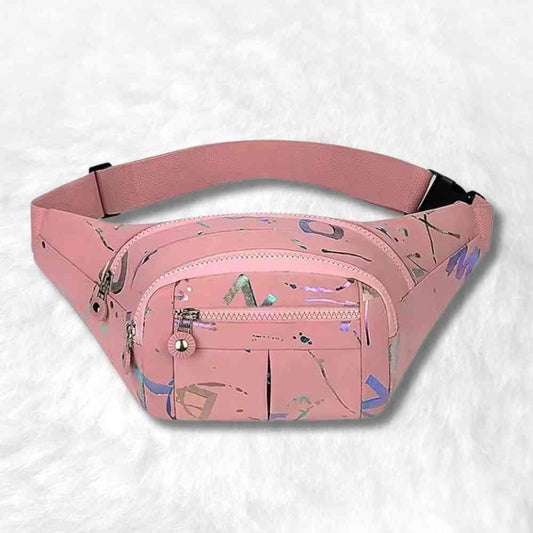 Sac Banane Multipoches Femme rose pale​